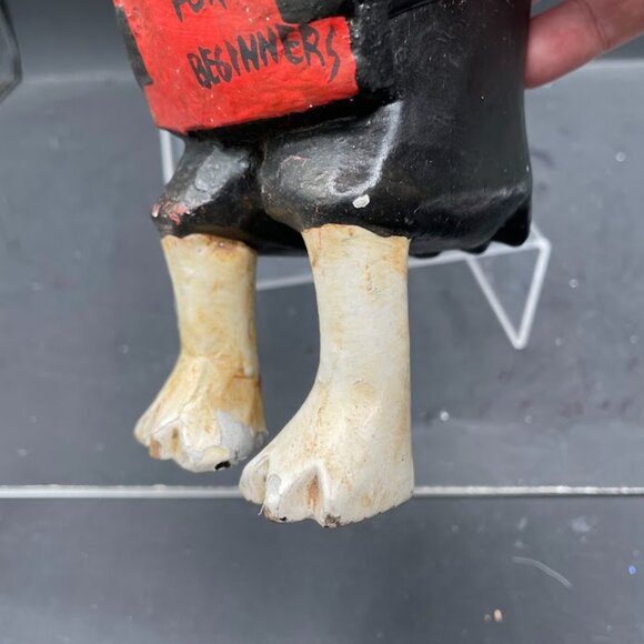 Wood Folk Art Raven Crow Shelf Sitter Reading Flying for Beginners Bermuda Trade - Picture 7 of 10